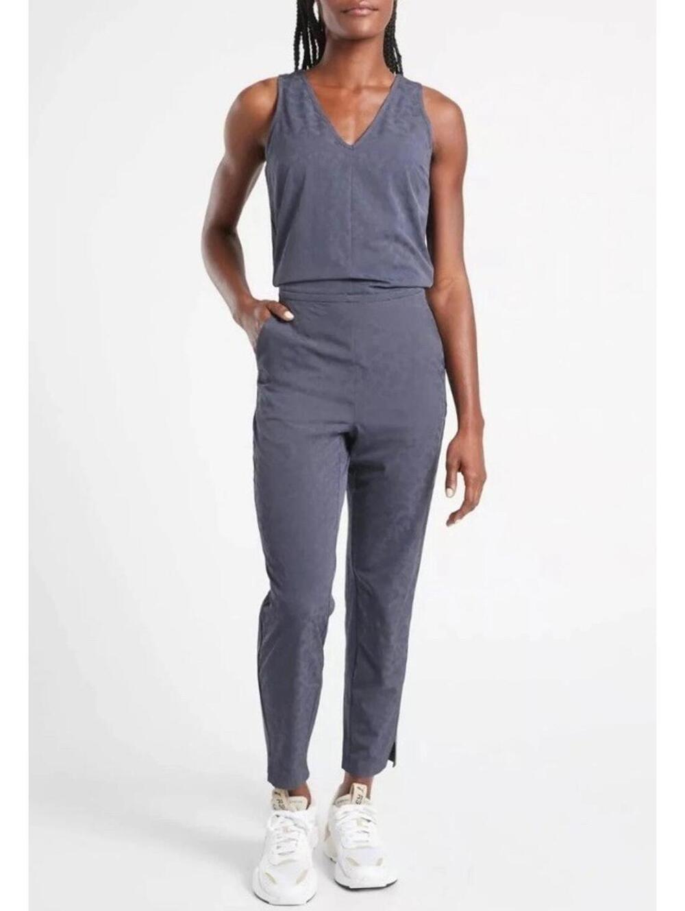 ATHLETA Brooklyn Jumpsuit Textured Stretch Pockets Size 0